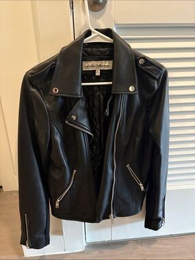 Black Faux Leather Moto Jacket